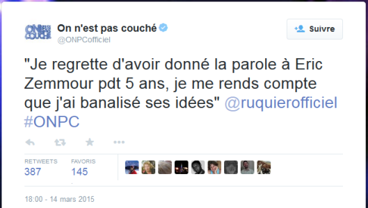 Tweet de Laurent Ruquier
